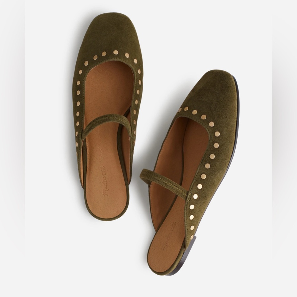 Olive Green Greta Women's Mary Jane Flats